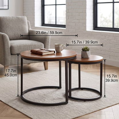Set of 2 Round Nesting Coffee Tables