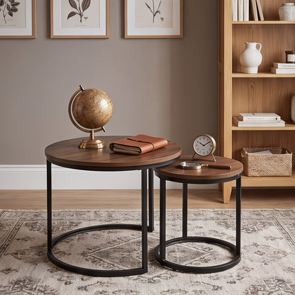 Set of 2 Round Nesting Coffee Tables