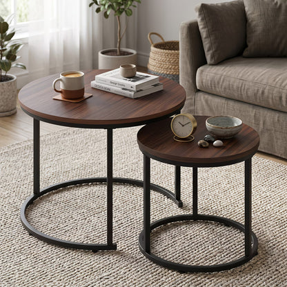 Set of 2 Round Nesting Coffee Tables