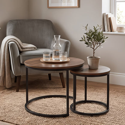 Set of 2 Round Nesting Coffee Tables