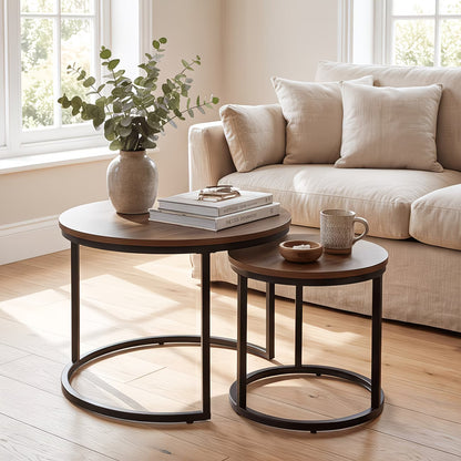 Set of 2 Round Nesting Coffee Tables