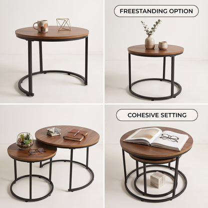 Set of 2 Round Nesting Coffee Tables